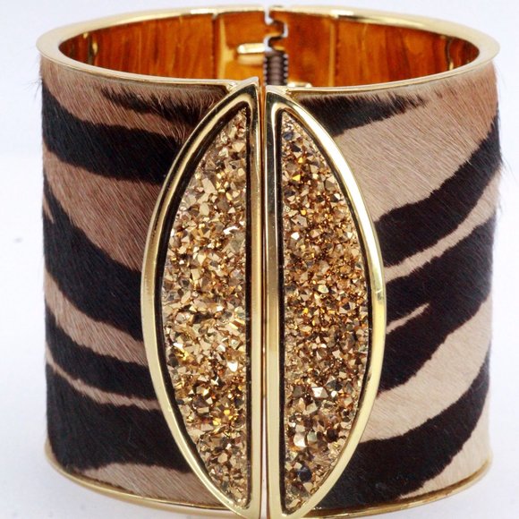 FABRIZIO GIANNONE SIGNED DESIGNER COUTURE ITALIAN ZEBRA ANIMAL HAIR DRUZE TITANI - Picture 7 of 10